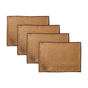 Lot de 4 sets de table en lin marron havane 35x48cm