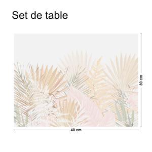Lot de 4 sets de table L 40xl 30cm Multicolore Feuillage
