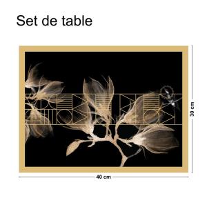 Lot de 4 sets de table L 40xl 30cm Noir Art Déco
