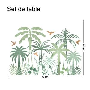 Lot de 4 sets de table L 40xl 30cm Vert Jungle