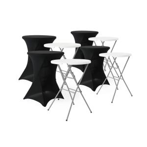 Lot de 4 tables de réception pliantes acier avec housse noi…