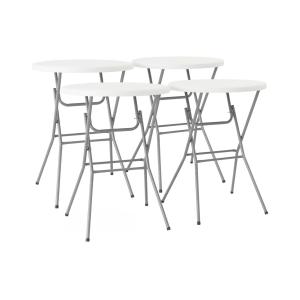 Lot de 4 tables de réception pliantes acier blanc