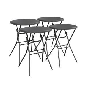 Lot de 4 tables de réception pliantes acier gris foncé