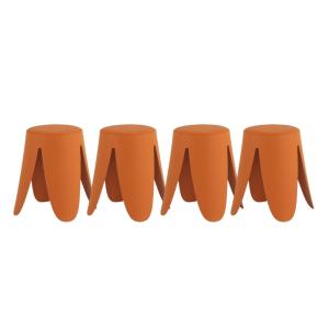 Lot de 4 tabourets bas en polypropylène