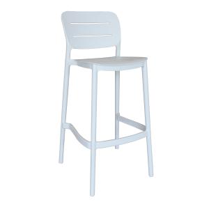 Lot de 4 tabourets de bar blanc extérieur en polypropylène