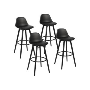 Lot de 4 tabourets de bar en métal et plastique noir 39,5 x…