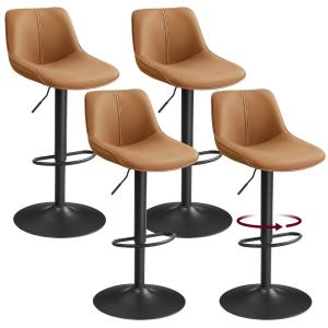 Lot de 4 tabourets de bar pivotants réglables en hauteur ma…