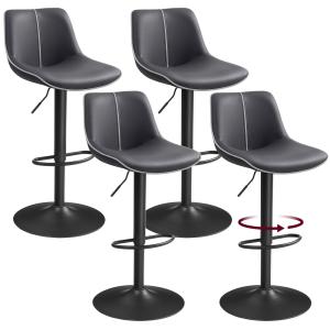 Lot de 4 tabourets de bar pivotants réglables en hauteur no…