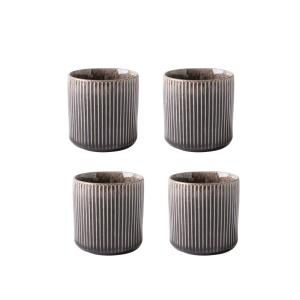 Lot de 4 tasses en grès marron