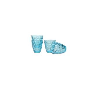 Lot de 4 Verre à boire bleu en verre 22cl