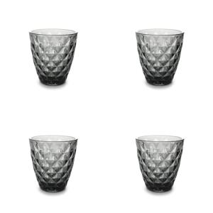 Lot de 4 Verre à boire noir en verre 22cl
