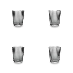Lot de 4 Verre à boire noir en verre 26cl