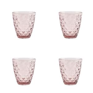 Lot de 4 Verre à boire rose en verre 22cl