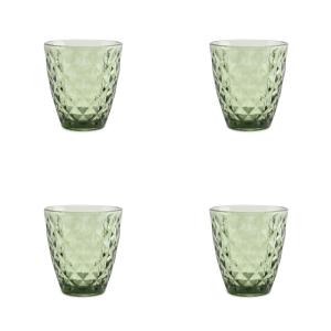 Lot de 4 Verre à boire vert en verre 22cl