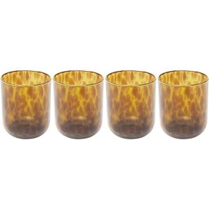 Lot de 4 - Verre à eau en verre marron