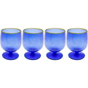 Lot de 4 - Verre à vin bleu à bulles