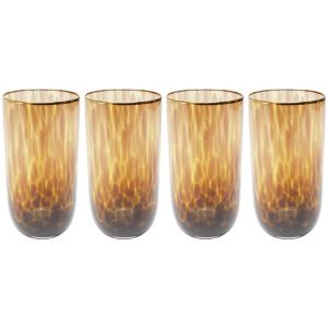 Lot de 4 - Verre haut en verre marron