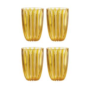 Lot de 4 verres en acrylique jaune et transparent 47 cl