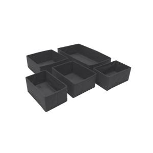 Lot de 5 organisateurs de tiroirs en tissu noir 44 x 25 x 1…