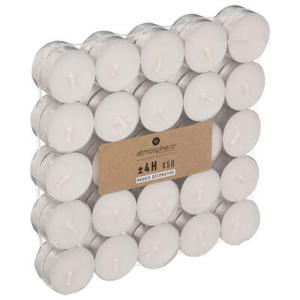 Lot de 50 bougies chauffe-plat blanches