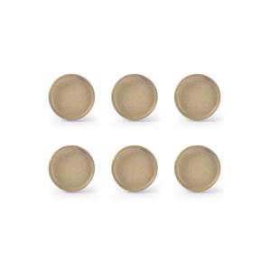Lot de 6 assiette beige en porcelaine 9xh2cm
