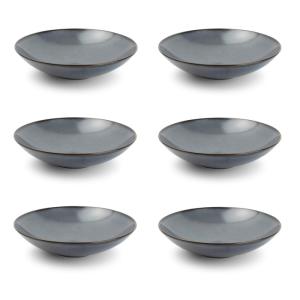 Lot de 6 assiette creuse bleu en porcelaine 21xh5cm