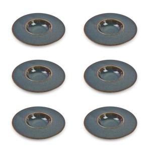 Lot de 6 assiette creuse vert en porcelaine 24/11xh3,5cm