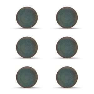 Lot de 6 assiette vert en porcelaine 16cm