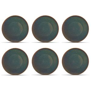 Lot de 6 assiette vert en porcelaine 27cm