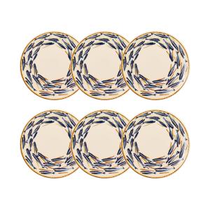 Lot de 6 assiettes à dessert 19cm en porcelaine à imprimé p…