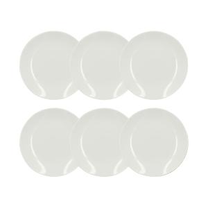 Lot de 6 assiettes à dessert en porcelaine blanche 21cm