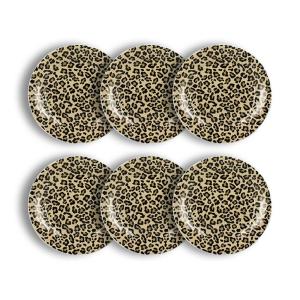 Lot de 6 assiettes à dessert léopard 20cm en porcelaine bei…