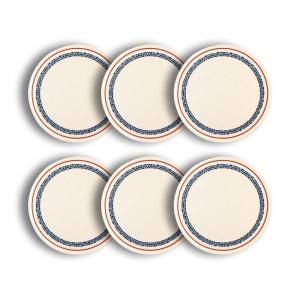 Lot de 6 assiettes à pizza en faïence blanche 32cm