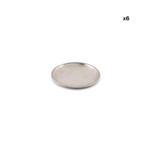 Lot de 6 assiettes argent en métaux 14cm