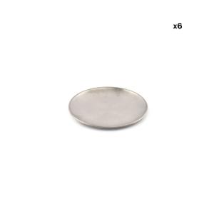 Lot de 6 assiettes argent en métaux 17cm