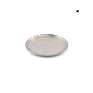 Lot de 6 assiettes argent en métaux 20cm