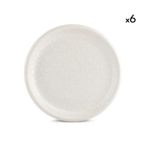 Lot de 6 assiettes blanc en grès 28cm