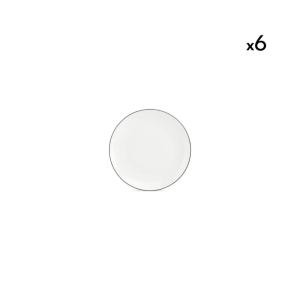 Lot de 6 assiettes blanc en porcelaine 26,5cm