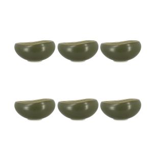 Lot de 6 assiettes coupes 15,5cm en grès vert