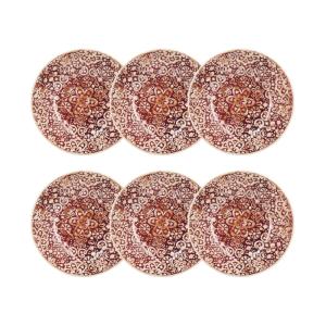 Lot de 6 assiettes coupes terracotta en grès 20,5cm