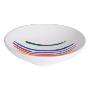 Lot de 6 assiettes creuse   19 cm  multicolore en grès