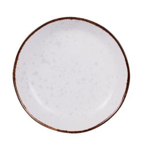 Lot de 6 assiettes creuse   20 cm  blanc en grès H4