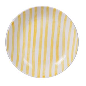 Lot de 6 assiettes creuse    22 cm  jaune en faïence