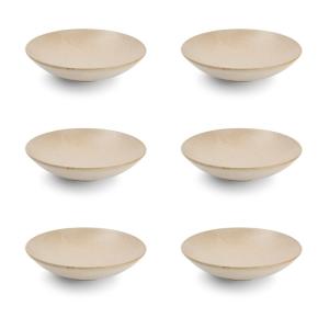 Lot de 6 assiettes creuse beige en porcelaine 21xh5cm