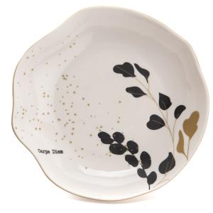 Lot de 6 assiettes creuse carpe diem  décoré en grès