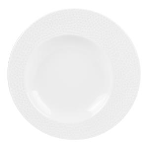 Lot de 6 assiettes creuse ellipse 23 cm  blanc en porcelaine