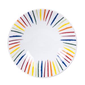 Lot de 6 assiettes creuse     multicolore en grès