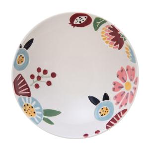 Lot de 6 assiettes creuses   18,5 cm  multicolores en grès