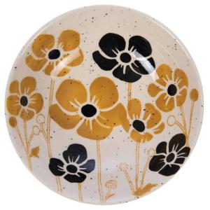 Lot de 6 assiettes creuses   19 cm  beiges clair en grès