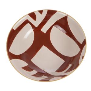Lot de 6 assiettes creuses   19 cm  marron en grès